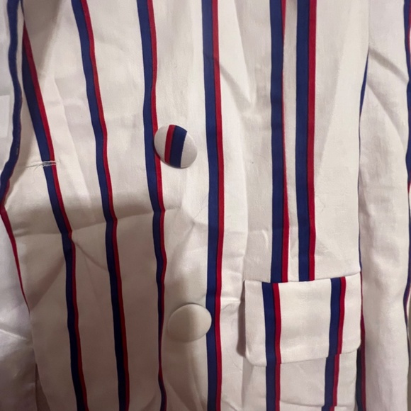 English Factory STRIPED DOUBLE BREASTED BLAZER-NWT - Picture 5 of 6